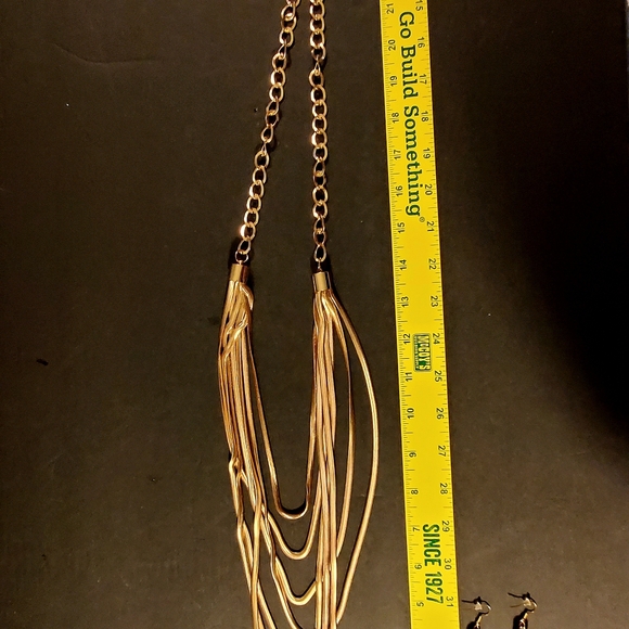 Multi Strand Gold Necklace with Earrings. - Picture 5 of 15